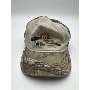VTG Realtree Toddler Camo Duck " I call the shots around here" Hunting Cap EUC
